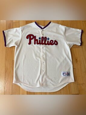 Majestic Philadelphia Phillies Rollins #11 Jersey Cream Men’s  Size 2XL USA